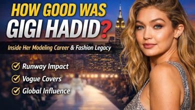 Gigi Hadid walking the runway during a major fashion show